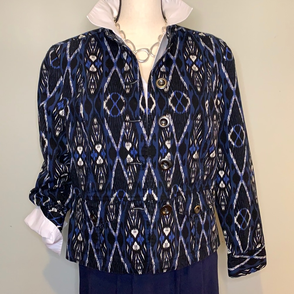 Charter Club Cotton Ikat Jacket - Sz M